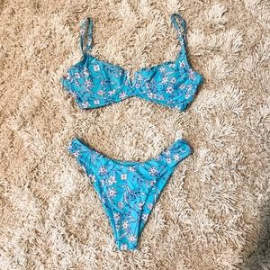 Blue Floral Bikini